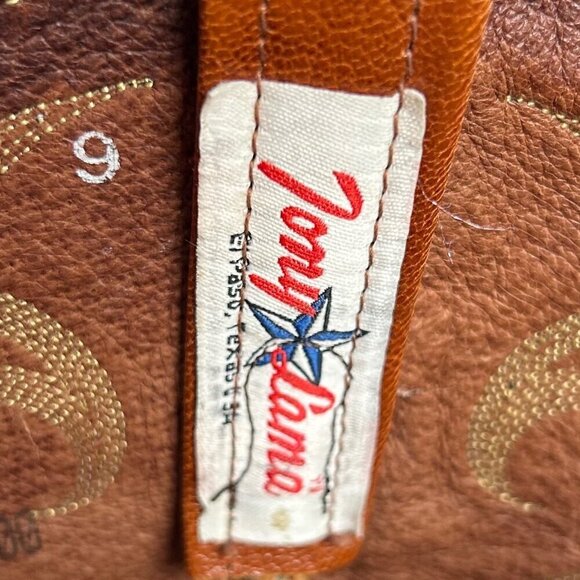 Tony Lama 9 Brown Lizard Leather Boot Western Round Toe - Picture 7 of 7